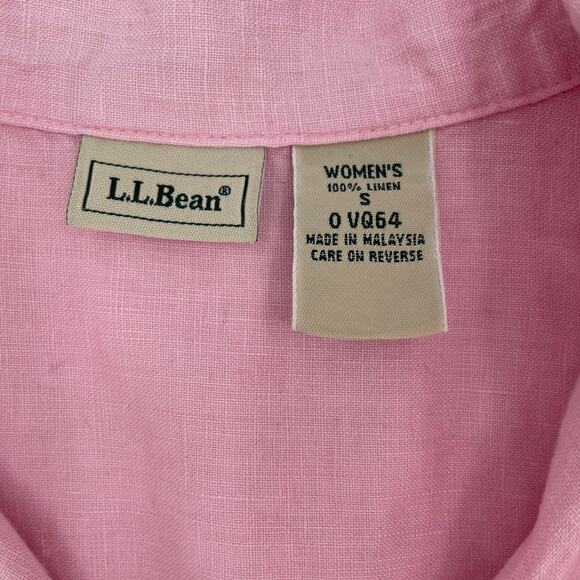 L. L. Bean Women's 100% Linen Button Down Top, Sz. S Coastal Beachy Light *READ* - Picture 4 of 8